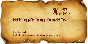 Mátyássy Dusán névjegykártya